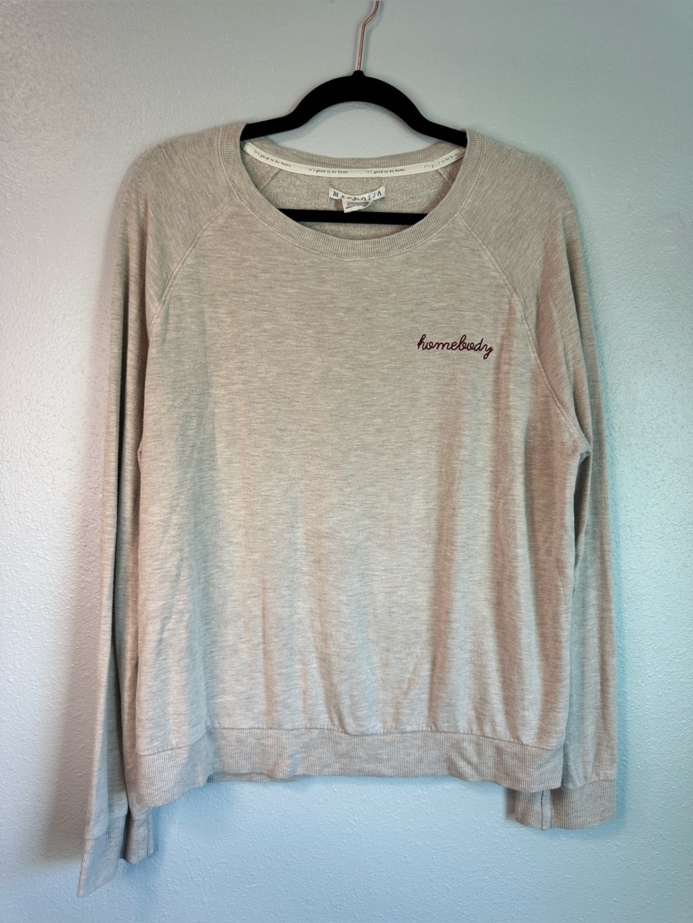 Magnolia Homebody Oversized Long Sleeve Crop Sweater Tan (Medium)